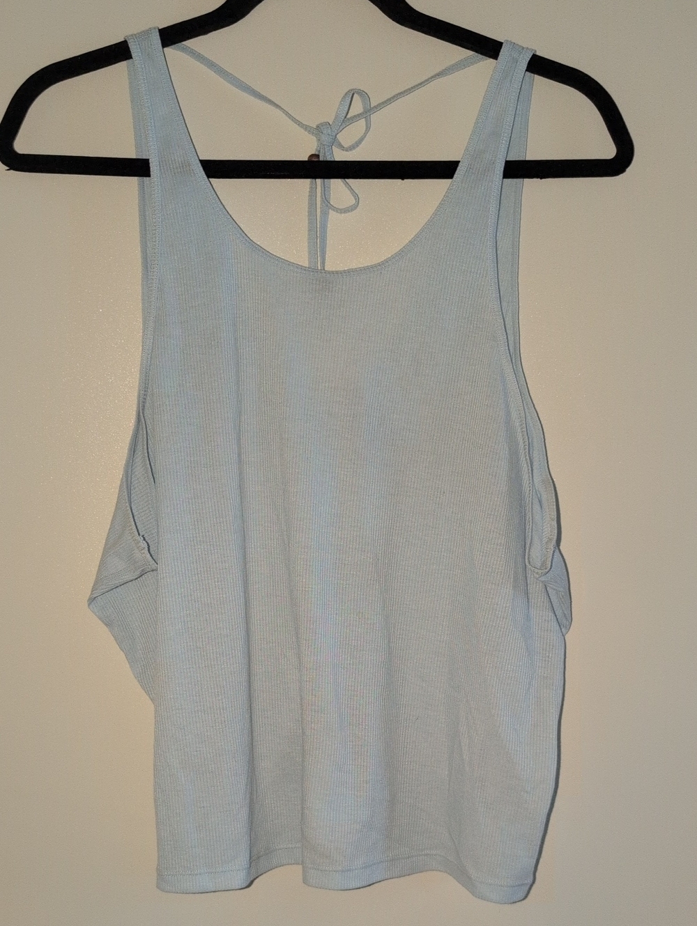 Prana Light Blue Ribbed Tie-Back Tank Top